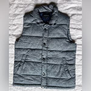 Banana Republic Heather Grey Quilted Puffer Vest Cozy Outdoors Preppy - Medium